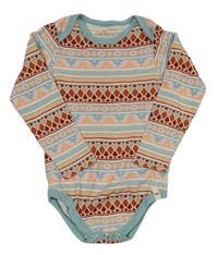 Meruňkovo-růžovo-tyrkysové vzorované body Kuniboo
