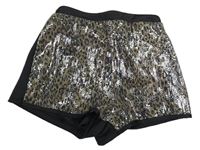 Hnědé flitrové kraťasy s leopardím vzorem River Island