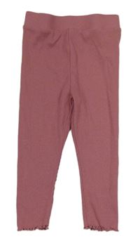 Starorůžové žebrované legíny Primark