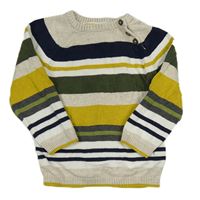 Béžovo-barevný pruhovaný svetr H&M