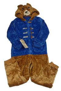 Modro-hnědá chlupatá kombinéza s kapucí - Paddington M&S