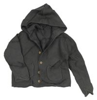 Antracitový propínací svetr s kapucí George