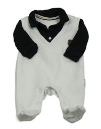 Bílo-černý polo overal