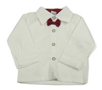 2set - Bílá košile + vínový motýlek