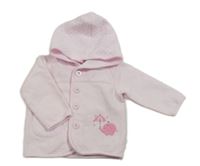 Světlerůžová propínací mikina se slonem a kapucí