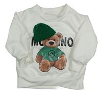 Bílá mikina s medvědem Moschino