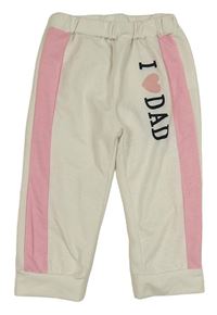 Smetanovo-růžové tepláky s nápisem se srdcem