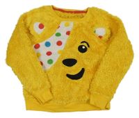 Hořčicová chlupatá mikina s Pudseym George