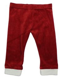 Červeno-bílé sametové tepláky M&S