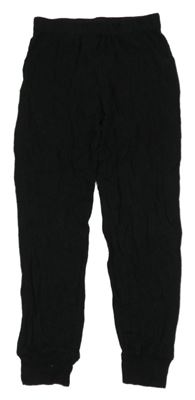 Černé žebrované thermo kalhoty