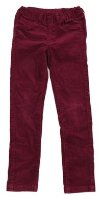 Vínové manšestrové elastické kalhoty Dopodopo