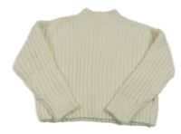 Světlebéžový chlupatý žebrovaný oversize svetr Next