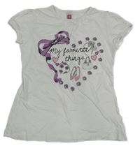 Bílé tričko s obrázky C&A