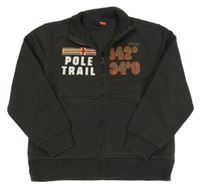 Antracitová propínací mikina s nápisem a číslem S. Oliver