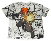 Bílo-černé tričko s komiksem Shein