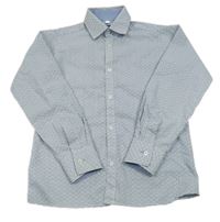 Bílo-modrá vzorovaná košile