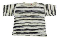 Béžovo-černé pruhované tričko S. Oliver