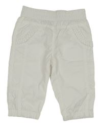 Bílé plátěné capri kalhoty Topolino