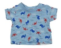 Světlemodré tričko s velrybami a kraby Ergee