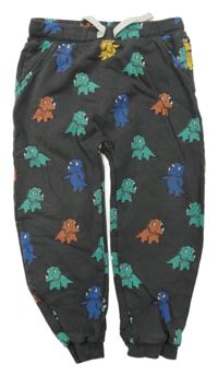 Tmavošedé tepláky s dinosaury M&S