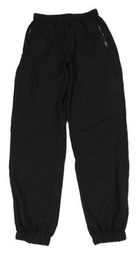 Černé šusťákové cuff kalhoty