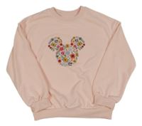 Světlerůžová mikina s Mickeym z květin