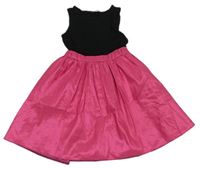 Černo-růžové šaty se šusťákovou vzorovanou sukní George
