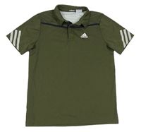 Khaki sportovní funkční polo tričko s logem - Adidas
