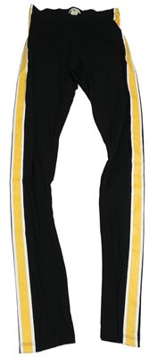 Černé legíny se žlutým pruhem H&M