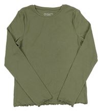 Khaki žebrované triko Primark