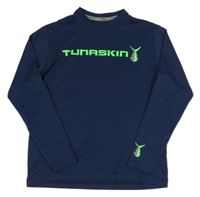 Tmavomodré sportovní triko s nápisem 