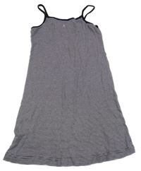 Černo-šedé pruhované šaty 