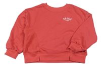 Malinová mikina s výšivkou Primark