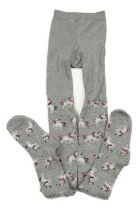 Šedé punčocháče s jednorožci Yigga