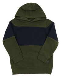 Khaki-tmavomodrá fleecová mikina s kapucí Topolino