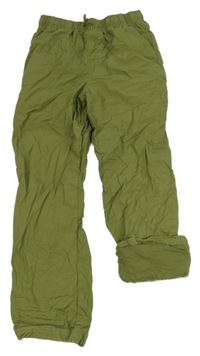 Khaki plátěné podšité kalhoty C&A