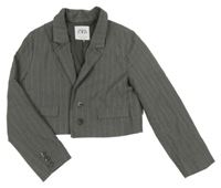 Šedé pruhované crop sako Zara