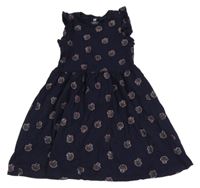 Tmavomodré šaty s mušlemi H&M
