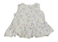 Bílá lehká květovaná tunika s motýlky H&M