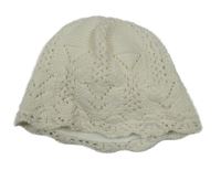 Smetanová háčkovaná podšitá čepice Next