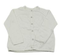 Bílý lehký vzorovaný propínací svetr Nutmeg