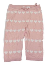 Světlerůžové pletené tepláky se srdíčky H&M