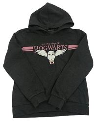 Tmavošedá mikina s Hedvikou a kapucí - Harry Potter