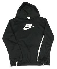 Černo-bílá sportovní mikina s logem a kapucí Nike