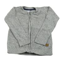 Šedý melírovaný propínací svetr C&A