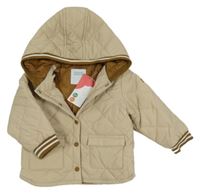 Nové - Béžová šusťáková lehce zateplená prošívaná bunda s kapucí Obaibi