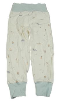 Světlemodro-bílé tepláky s loďkami a zvířátky 