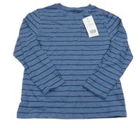 Nové - Modro-černé pruhované triko F&F