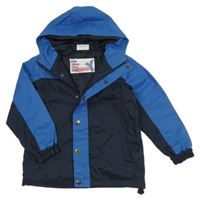 Tmavomodro-modrá šusťáková jarní bunda s kapucí Yigga