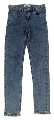 Modré teplákové skinny rifle Zara